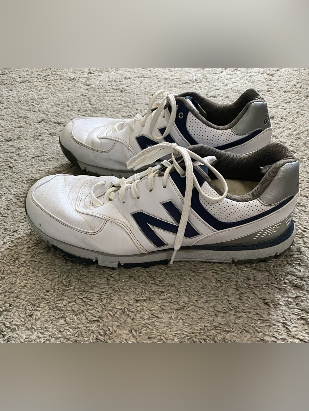 New Balance White and Navy Men's Athletic Shoes